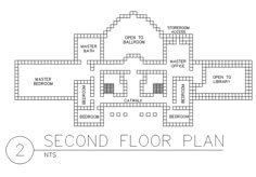 the second floor plan is shown in black and white