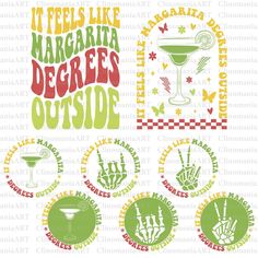 margarita decals and stickers with the words, feel like margarita degreese outside