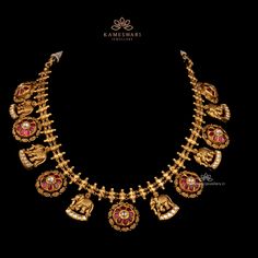 Heritage jewellery - 22 KT Yellow Gold (54.040 gram) - NL/2862 Kameswari Jewellers Necklace, Kameswari Jewellers, Cotton Saree Blouse Designs, Antique Jewellery Designs, Heritage Jewellery, Gold Chain Design, Antique Bridal Jewelry, Antique Jewelry Indian, Gold Designs