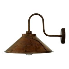 an old fashioned wall light with a metal arm