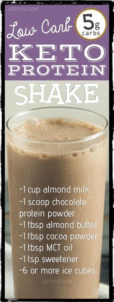 a poster with instructions for how to make keto protein shake in 5 minutes or less