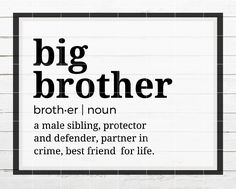 a black and white sign that says big brother