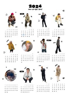 an image of a calendar with people in different outfits and numbers on the front page