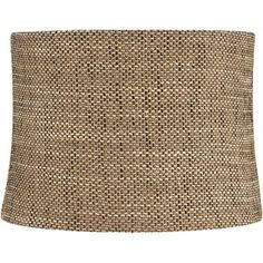 a lampshade made out of woven material with a light brown shade on top