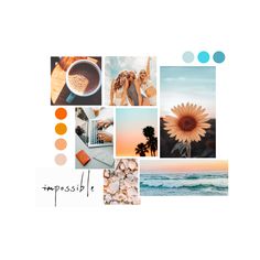 a collage of photos with the words impossibleible in different colors and shapes, including an orange sunflower