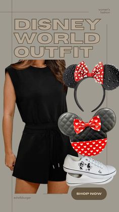 Women’s romper Minnie Mouse outfit for Disney World  Follow my shop @shelbburger on the @shop.LTK app to shop this post and get my exclusive app-only content!  #liketkit #LTKTravel #LTKShoeCrush #LTKFamily @shop.ltk https://liketk.it/4Oz5g Minnie Mouse Outfits, Disney World Outfits, Disney World Trip, Tie Shoes, Disney Outfits, Disney World, Minnie Mouse, Shop Now