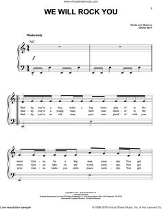 we will rock you sheet music