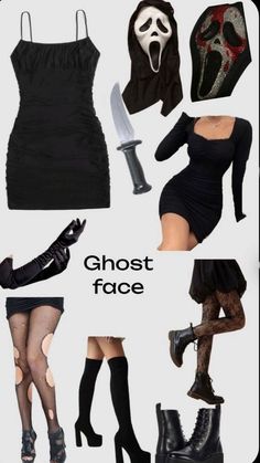 a collage of different types of clothing and accessories with the words ghost face on them