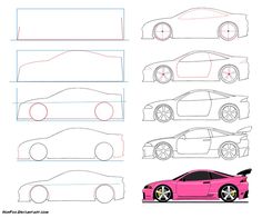 how to draw a sports car step by step drawing lesson for kids and beginners