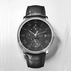 Retro Men Mechanical Sapphire Glass Waterproof 50M Automatic Clock Genuine Leather Strap Multifunction Watches  -  GeraldBlack.com Men's Retro Style, Beautiful Watch, Beautiful Watches, Black Watch, Mechanical Watch, Men's Watch, 12 Days, This Man, Stainless Steel Case