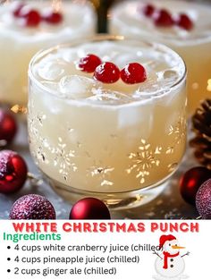 white christmas punch recipe with cranberry juice