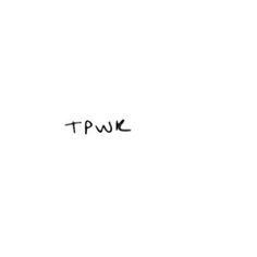 the word tpu is written in black ink on a white background