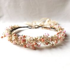 Boho Floral Crown Wedding, Wildflower Crown, Baby Breath Flower Crown, Floral Crown Wedding, Crown Pink, Orange Wedding Flowers, Breath Flowers, Boho Flower Crown