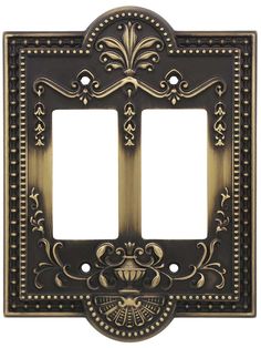 an ornate double switch plate cover