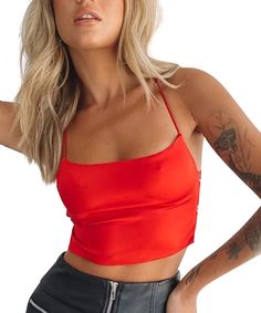 Soft Babe Red Adjustable Straps Corset Crop Top 92% polyester Self Tie closure Line Dry Material: 92% POLYESTER, 8% SPANDEX. Breathable material, Skin-friendly, Silky touch-feeling, Lightweight, Soft and Comfortable. Pair our dreamy stain crop top with your fave jeans for an irresistible date night look. It has everything you need in a crop top with its supportive underwired bust and corset style fit. Our satin bustier crop top is gonna be your one true love honey. Cut from premium backed satin fabric, underwired crop top is designed with a boned corset to cinch your waist like never before. Occasion: party, Nightout, club, wedding, vacation, honeymoon, street, cocktail, homecoming, work, school, daily life. Season:Spring/ Summer/Autumn/Winter. Size S/M/L Available, The Asian size is small Red Satin Top For Spring, Red Satin Tops For Spring, Fitted Red Satin Top, Fitted Red Tops With Straps, Red Satin Tops For Summer, Red Fitted Tops With Adjustable Straps, Red Fitted Top With Adjustable Straps, Red Solid Color Top For Night Out, Chic Red Tops With Adjustable Straps