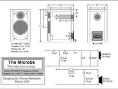 the microbe diagram shows two different types of subwoofers and their measurements