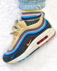 La Nike Air Max 97/1 Sean Wotherspoon est disponible sur wethenew.com ➖ 📸 @rebeccahyldahl Sean Wotherspoon Air Max 97, Nike 97, Nike Airmax 97, Sean Wotherspoon, Custom Nike Shoes, Nike Shoes Jordans, Fresh Shoes, Hype Shoes