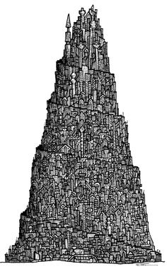 a drawing of a pyramid made out of blocks