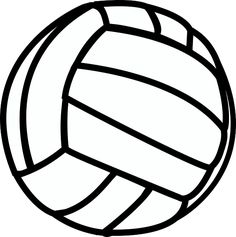 a black and white image of a volleyball ball on a white background, with lines in the middle