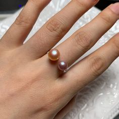 measurement: big pearl : 7-8mm small pearl : 6-7mm Adjustable Pearl White Ring With Pearl Drop, Dainty Pearl Open Ring, Pearl Drop Open Ring, Open Pearl Ring With Pearl Drop, Open Ring With Pearl Drop, Elegant Sterling Silver Pearl Drop Ring, Minimalist Pearl White Open Ring, Adjustable Pearl White Open Ring, Freshwater Pearl Ring