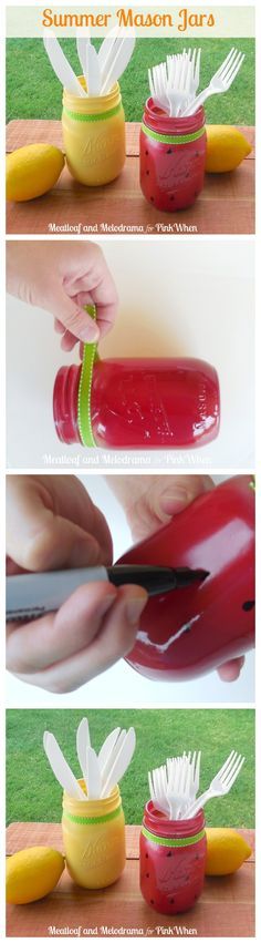 the steps to make a mason jar with paper and scissors