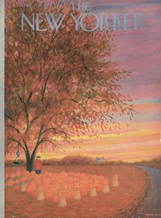 the new yorker magazine cover with an image of a tree and pumpkins on it