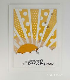 a card with the words sending you sunshine on it