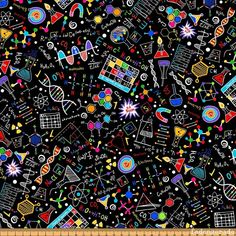 a black background with lots of different colored objects on it's sides and the words happy new year written all over them