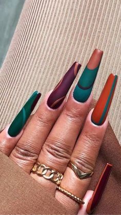 Colorful Nails, Dope Nail Designs, Fire Nails, Funky Nails, Fancy Nails, Dope Nails, Creative Nails