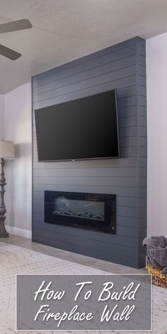 a fireplace with a flat screen tv mounted above it