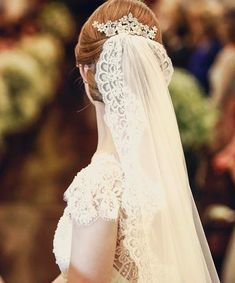 the back of a bride's head wearing a veil