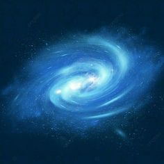 an artist's rendering of a spiral galaxy in the dark blue sky with stars