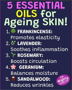 5 essential oils for skin that combat aging? I've got you covered! Learn about Frankincense, Lavender, Rosemary, Geranium, and Sandalwood - nature's powerhouses for youthful skin. My article reveals how to use each oil effectively, plus rare tips for creating your own DIY face oil anti aging blends. Discover the secrets of essential oils for wrinkles and unlock the potential of these natural wonders. Ready to transform your skincare routine? This guide is a must-save! Best Oils For Anti Aging, Anti Aging Essential Oil Blend, Diy Face Oil, Essential Oils For Wrinkles, Frankincense Anti Aging, Natural Wrinkle Remedies, Essential Oils For Face, Anti Aging Skincare Routine, Wrinkle Remedies