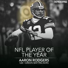 an advertisement for the nfl player of the year, aaron rodger's green bay packers