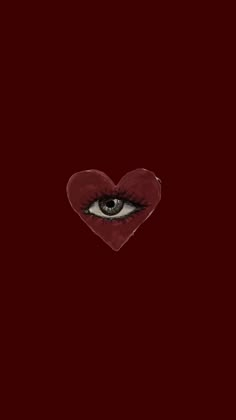 an eye peers out from behind a heart