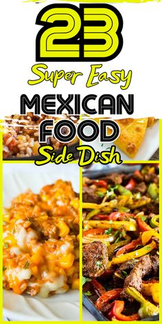 the mexican food side dish is shown in three different pictures