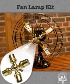 the fan lamp kit includes four brass - plated lights