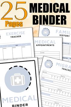 medical binders with the title 25 medical binder pages