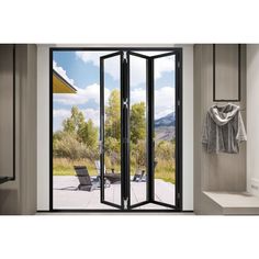 60S Teza Bifold Door 96x80 - 3L Teza Bifold Doors Black Bifold Doors, Concertina Doors, Accordion Doors, Bifold Door, Hidden Hinges, Sliding Tracks, Door Images, Outdoor Doors