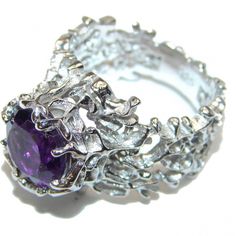 Weight: 7.20g Size: 6.75 Material: Sterling Silver Main Stone: Amethyst Dimension: 5/8 Inch Wide Stamp / Mark: 925 Condition: New Main Color: Purple Shape: Abstract Crystal Rings, Amethyst Ring, Womens Jewelry Rings, 925 Sterling Silver Ring, Amethyst, Silver Rings, 925 Sterling Silver, Women Jewelry, Sterling Silver