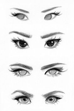 the different types of eyes are shown in this drawing