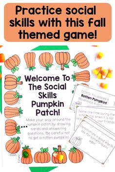 pumpkin themed social skills for kids to learn how to use the social skills in their classroom