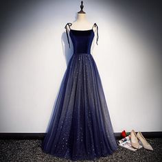 Dark Blue Dress Formal Long, Dark Blue Fancy Dress, Yule Ball Dress Blue, Navy Blue Dress Aesthetic, Midnight Prom Dress, Navy Blue Formal Dress Long, Midnight Blue Prom Dress, Dark Blue Dresses, Blue Navy Dress