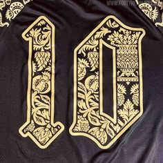 an embroidered jacket with the number ten on it