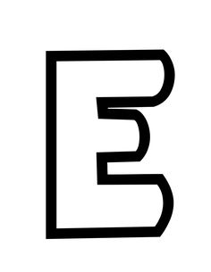 This is a free printable bubble letter E stencil. E Letter, Printable Abc Letters, Learning Letters Preschool, Welcome To Preschool, Alphabet Capital Letters