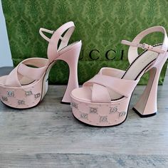 Nwt, Great Condition, Never Worn. I Bought These For An Event And Didn't End Up Wearing Them. The Color Is A Pale Pink, Size 37. Comes With Box, Dust Bag And Bag. Gucci Formal Platform Heels, Gucci Platform Heels For Evening, Gucci Platform Heels With Round Toe, Gucci Luxury Block Heel Heels, Gucci Luxury Block Heel Shoes, Luxury Gucci Block Heels, Gucci Designer Platform Heels, Gucci Platform Heels For Party, Designer Gucci Platform Heels