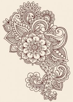 an intricate flower design on a white background