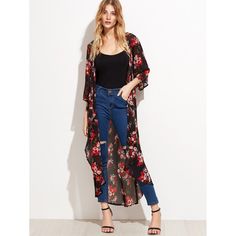 Floral Longline Chiffon Kimono Look Kimono, Kimono Online, Loose Kimono, Look Festival, Kimono Outfit, Chiffon Kimono, Va Va Voom, Womens Kimono, Long Kimono