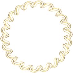 a circular gold frame with swirls in the middle