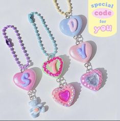 the necklaces are decorated with hearts and numbers for children's birthday party favors